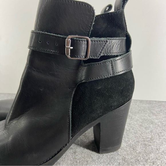 Lavorazione Artigiana Italy Super Soft Black Leather Suede Wrap Ankle BootsSize7 - Picture 2 of 13